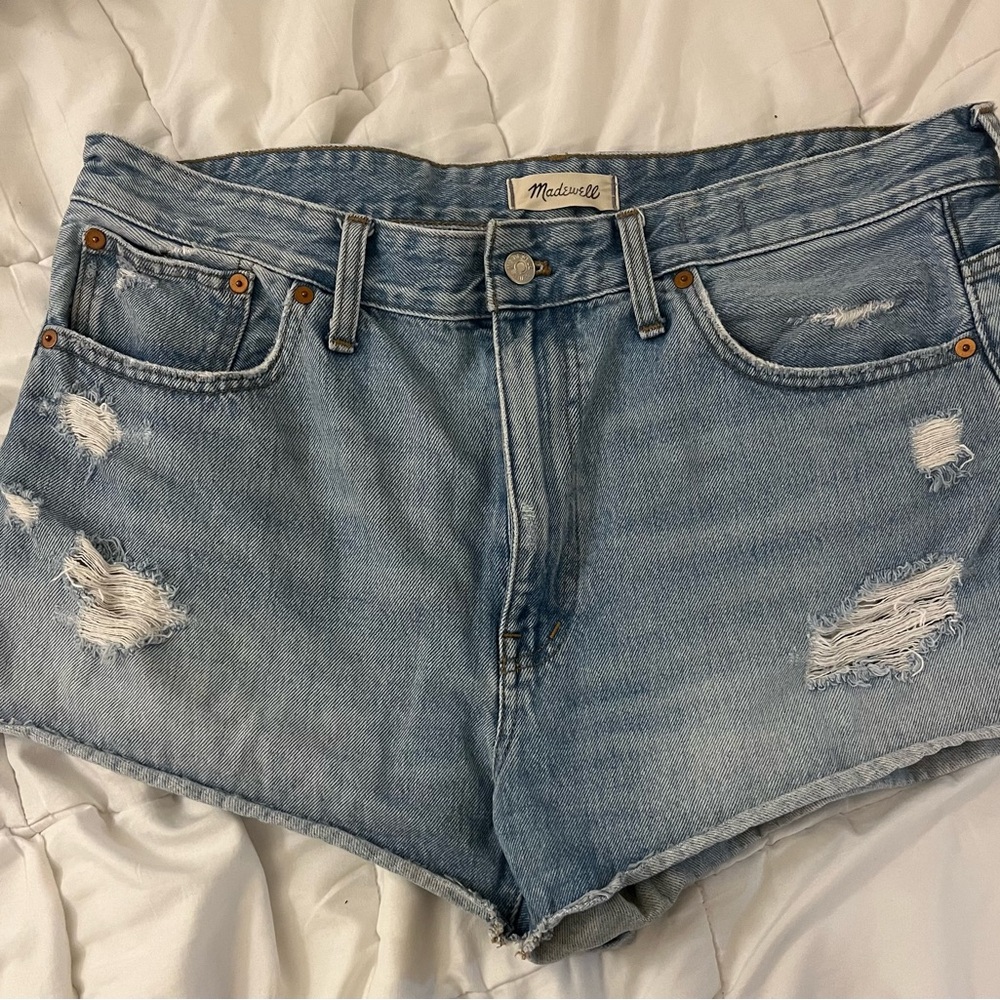 Madewell Blue Jean Shorts Distressed Cut-Off Style